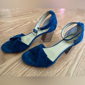 Talbots Beatrice Twist Strap Sandals - Talbots - Blue Suede Sandals 9.5